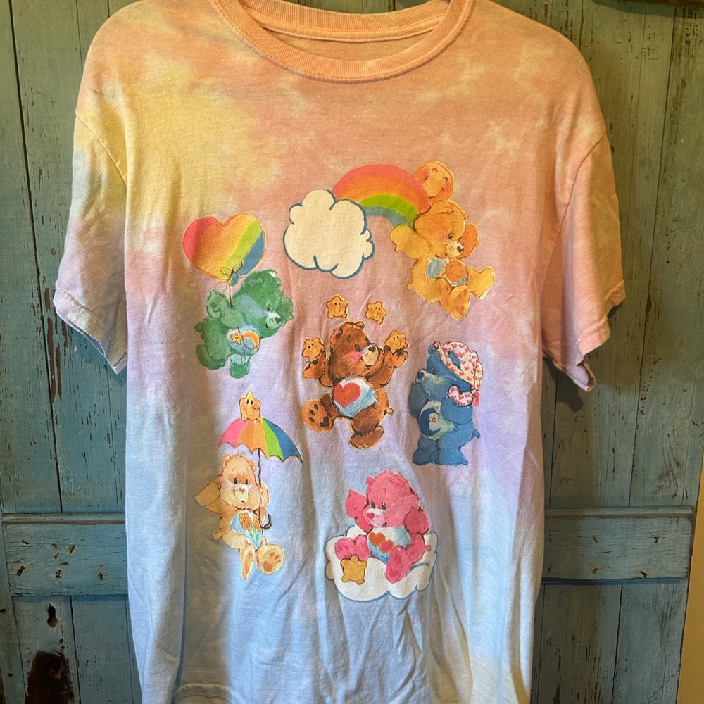 Care Bears Pink and Yellow Short Sleeve Tee